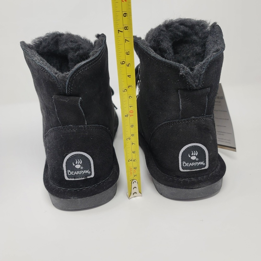 Bearpaw Kerri Suede Lace Up Ankle Snow Boots Booties Size 8 Wide Black Neverwet‎ - Picture 4 of 15